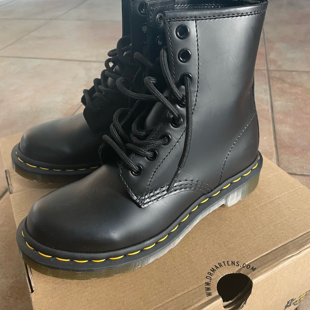 Dr. Martens Black Suede Interior Boots